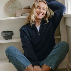 Half Zip Merino Boucle Pullover